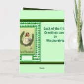 Irish Luck, Girl mit Kleeblättern und Musik Karte (Rückseite)