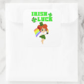Irish Luck leprechaun 17 Day Saint März Patricks Quadratischer Aufkleber (Tasche)