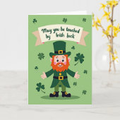 Irish Luck Leprechaun Card Karte (Gelbe Blume)