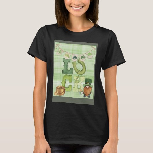 Irish Luck St Paddy s Day Gnome Kleeblatt Bunting  T-Shirt (Vorderseite)