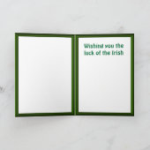 Irish Luck, St Patricks Day Gedicht Karte (Innenseite)