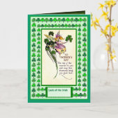 Irish Luck, St Patricks Day Gedicht Karte (Gelbe Blume)