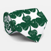 Irish Luck Stylish Grunge Clover Leaf Krawatte (Gerollt)