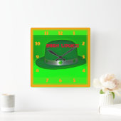 Irish Luck Wall Clock Quadratische Wanduhr (Zuhause)