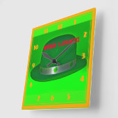 Irish Luck Wall Clock Quadratische Wanduhr (Winkel)