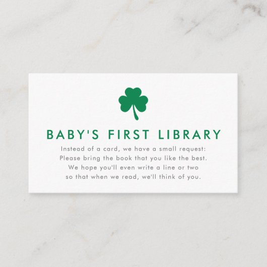 Irish Lucky Charm Books for Baby's First Library Begleitkarte (Vorderseite)
