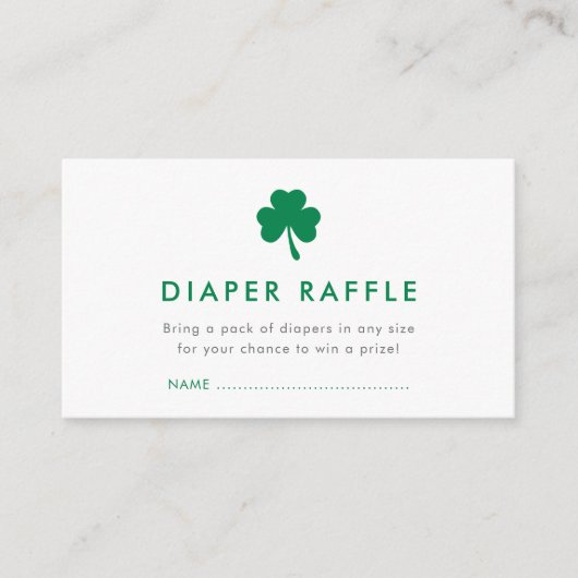 Irish Lucky Charm Diaper Raffle Baby Dusche Begleitkarte (Vorderseite)