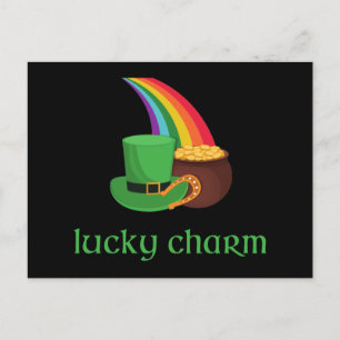 Irish Lucky Charm Rainbow Postkarte