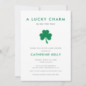 Irish Lucky Charm Spring Baby Dusche Green Einladung (Vorderseite)