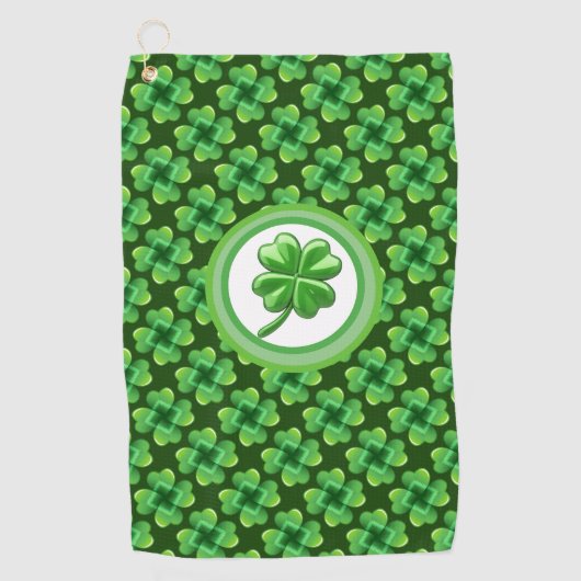 Irish Lucky Clover Golfhandtuch (Vorderseite)
