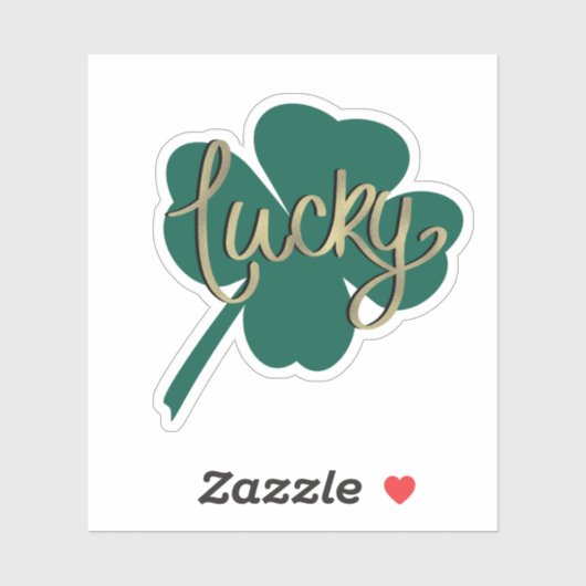 Irish Lucky Clover St Patricks Day Script Aufkleber (Blatt)