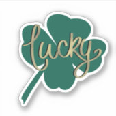 Irish Lucky Clover St Patricks Day Script Aufkleber (Vorderseite)