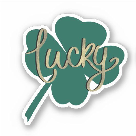 Irish Lucky Clover St Patricks Day Script Aufkleber (Vorderseite)