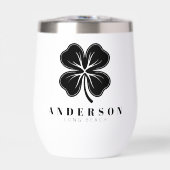 Irish Lucky Four Black Leaf Klee mit Namen (Vorderseite)