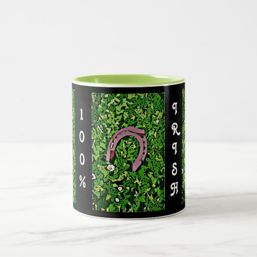 Irish Lucky Horseshoe Zweifarbige Tasse (Mittel)