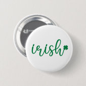 Irish Lucky Kleeblatt St. Patrick's Day Button (Vorne & Hinten)