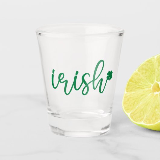 Irish Lucky Kleeblatt St. Patrick's Day Schnapsglas (Vorderseite)