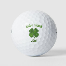 Irish Lucky Luck Clover Kleeblatt Monogram Initial Golfball