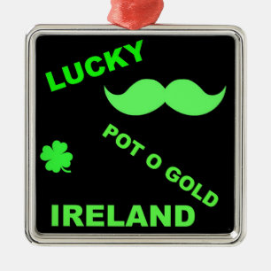 Irish Lucky Pot o Gold Quotes Silbernes Ornament