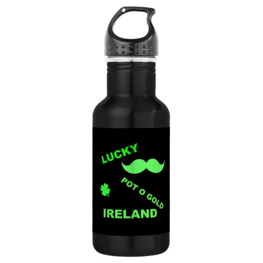 Irish Lucky Pot o Gold Quotes Trinkflasche (Vorderseite)