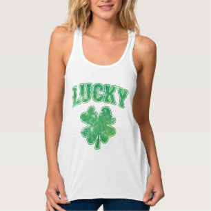 Irish Lucky Shamrock Tank Top