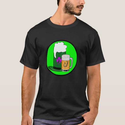 Irish lucky shamrock with beer mug St Patrick's Da T-Shirt (Vorderseite)