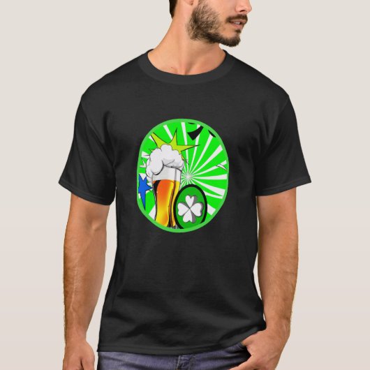 Irish lucky shamrock with beer mug St Patricks Day T-Shirt (Vorderseite)