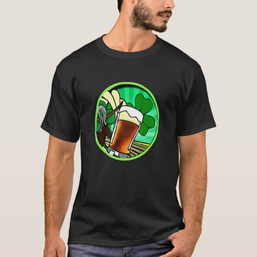 Irish lucky shamrock with beer mug St Patricks Day T-Shirt (Vorderseite)