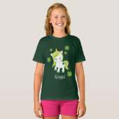 Irish Lucky Unicorn und Kleeblatts St Patrick's Da T-Shirt (Vorne ganz)