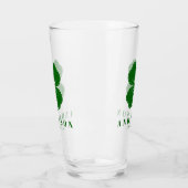 Irish Lucky Vier grünes Leaf Klee mit Name Pint Glas (Links)