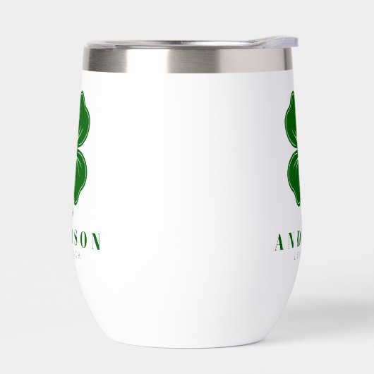 Irish Lucky Vier grünes Leaf Klee mit Namen (Links)