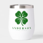 Irish Lucky Vier grünes Leaf Klee mit Namen (Rückseite)