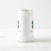 Irish Lucky Vier grünes Leaf Klee mit Namen Bierglas (Mittel)