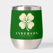 Irish Lucky Vierblättriges Kleeblatt mit dem Namen (Rückseite)