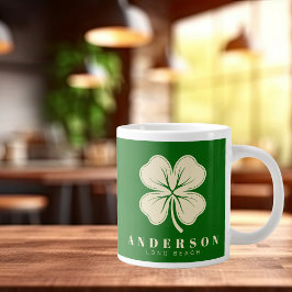 Irish Lucky Vierblättriges Kleeblatt mit dem Namen Jumbo-Tasse