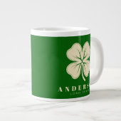 Irish Lucky Vierblättriges Kleeblatt mit dem Namen Jumbo-Tasse (Vorderseite Rechts)