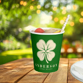 Irish Lucky Vierblättriges Kleeblatt mit dem Namen Pappbecher