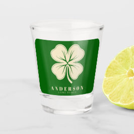 Irish Lucky Vierblättriges Kleeblatt mit dem Namen Schnapsglas
