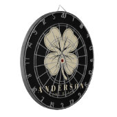 Irish Lucky Vierblättriges Kleeblatt mit Name Blac Dartscheibe (Vorderseite Links)