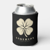 Irish Lucky Vierblättriges Kleeblatt mit Name Blac Dosenkühler (Kanne Vorderseite)