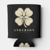 Irish Lucky Vierblättriges Kleeblatt mit Name Blac Dosenkühler (Rückseite)