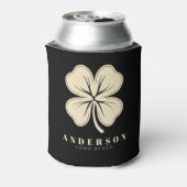 Irish Lucky Vierblättriges Kleeblatt mit Name Blac Dosenkühler (Kanne Rückseite)