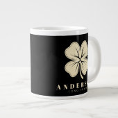 Irish Lucky Vierblättriges Kleeblatt mit Name Blac Jumbo-Tasse (Vorderseite Rechts)