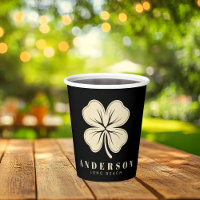 Irish Lucky Vierblättriges Kleeblatt mit Name Blac