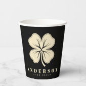 Irish Lucky Vierblättriges Kleeblatt mit Name Blac Pappbecher (Vorderseite)