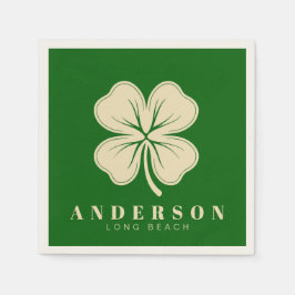 Irish Lucky Vierblättriges Kleeblatt | Name Green Serviette
