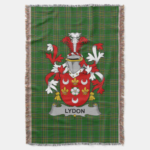Irish Lydon oder Leyden Coat of Arms Familienwappe Decke