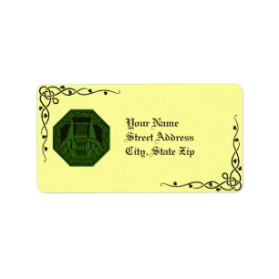 Irish Lyre Wreath & Vine Address Labels Adressaufkleber