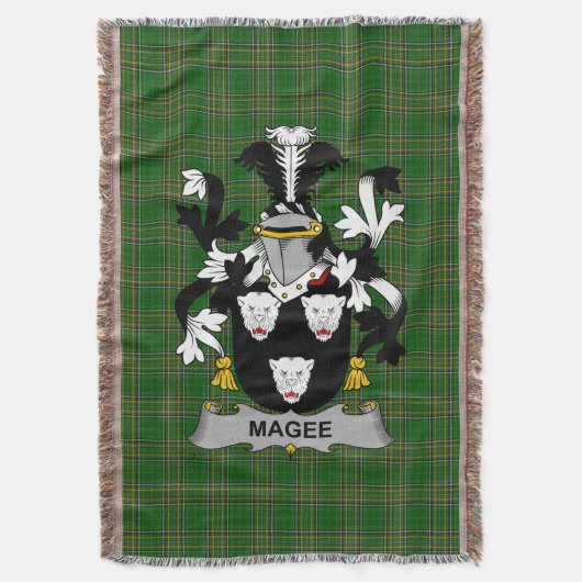 Irish Magee oder McGee Coat of Arms Familienwappen Decke (Vorderseite Vertikal)