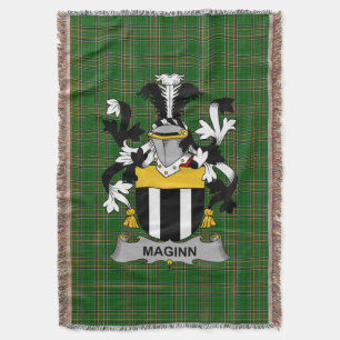 Irish Maginn oder Ginn Coat of Arms Familienwappen Decke